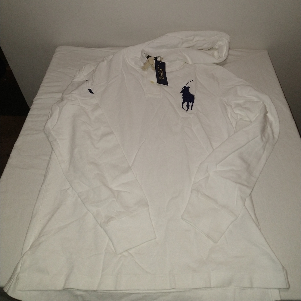 Polo Ralph Lauren White Big Pony Hooded Polo Parka Pullover Shirt - Picture 9 of 16